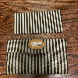 Fendi Vintage wallet stripe check book 1980  hard to find clean condition